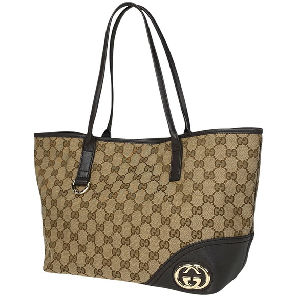 Gucci Brit Tote Bag GG Canvas Beige Brown - Picture 1 of 6